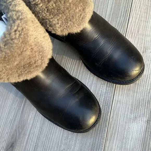 UGG CHYLER BLACK WATER RESISTANT Booties Womens Size 8 - Picture 9 of 12